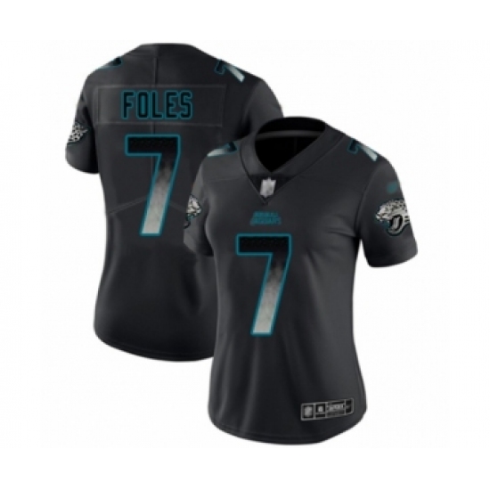 Women's Jacksonville Jaguars #7 Nick Foles Limited Black Smoke Fashion Football Jersey - Ujersey