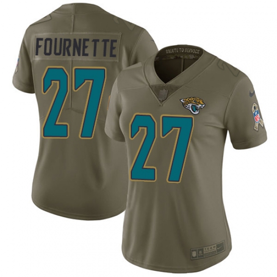 Women's Nike Jacksonville Jaguars #27 Leonard Fournette Limited Olive 2017 Salute to Service NFL Jersey - Ujersey