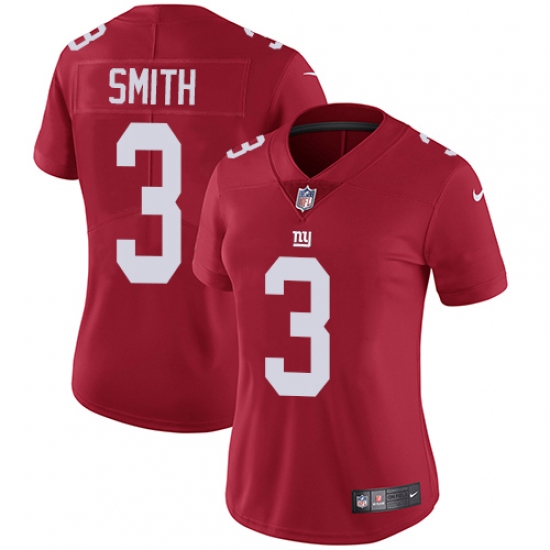 Women's Nike New York Giants #3 Geno Smith Red Alternate Vapor Untouchable Limited Player NFL Jersey - Ujersey