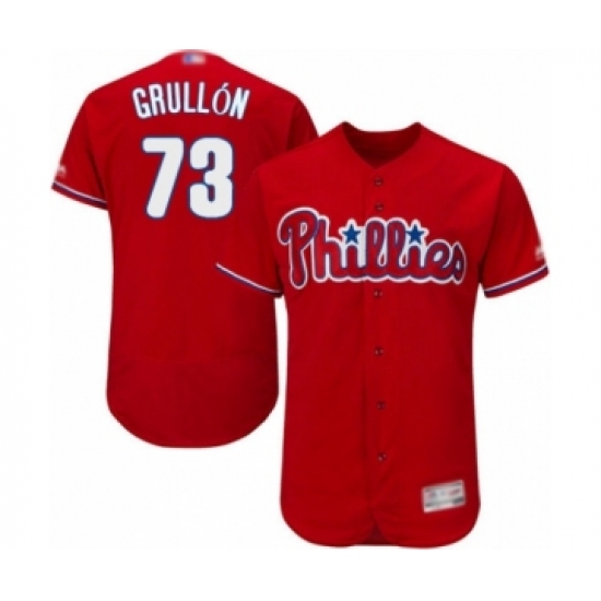 Men's Philadelphia Phillies #73 Deivy Grullon Red Alternate Flex Base Authentic Collection Baseball Player Jersey - Ujersey