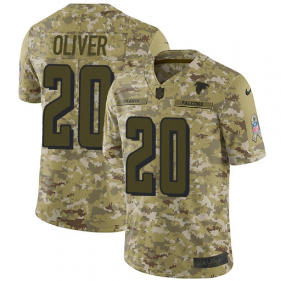 Men's Nike Atlanta Falcons #20 Isaiah Oliver Limited Camo 2018 Salute to Service NFL Jersey - Ujersey