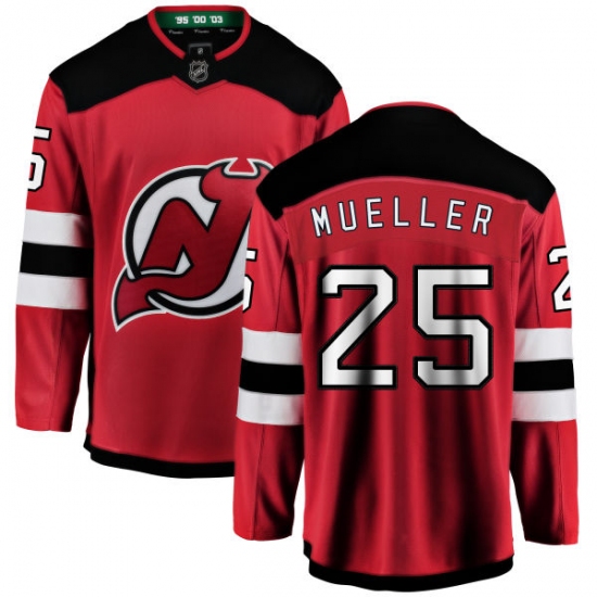 Men's New Jersey Devils #25 Mirco Mueller Fanatics Branded Red Home Breakaway NHL Jersey - Ujersey