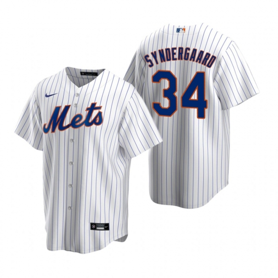 Men's Nike New York Mets #34 Noah Syndergaard White 2020 Home Stitched Baseball Jersey - Ujersey