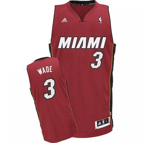 Youth Adidas Miami Heat #3 Dwyane Wade Swingman Red Alternate NBA Jersey - Ujersey