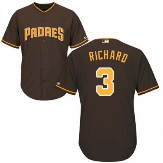 Men's Majestic San Diego Padres #3 Clayton Richard Replica Brown Alternate Cool Base MLB Jersey - Ujersey