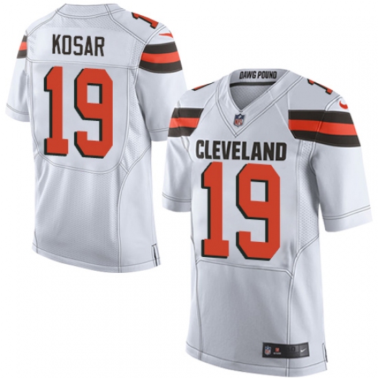 Men's Nike Cleveland Browns #19 Bernie Kosar Elite White NFL Jersey - Ujersey