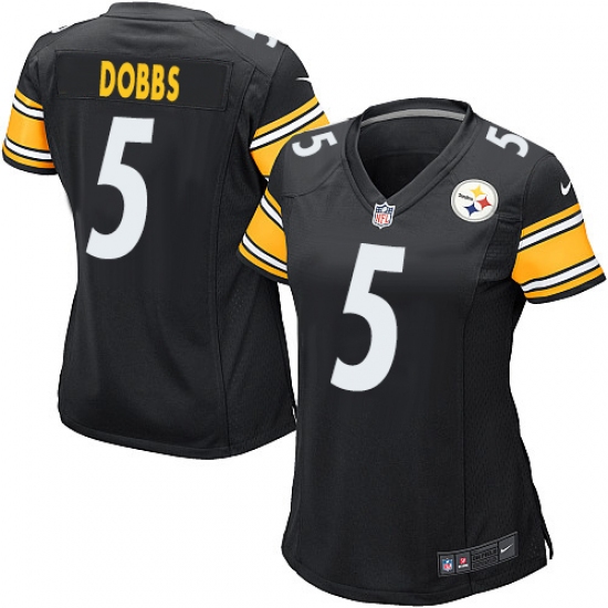 Women's Nike Pittsburgh Steelers #5 Joshua Dobbs Game Black Team Color NFL Jersey - Ujersey