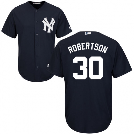 Youth Majestic New York Yankees #30 David Robertson Authentic Navy Blue Alternate MLB Jersey - Ujersey