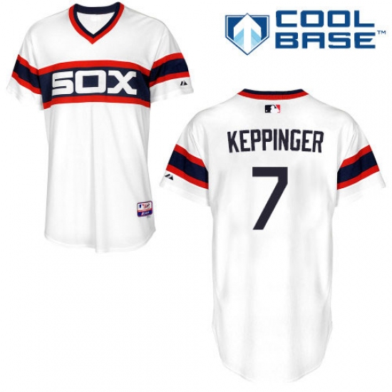 Men's Majestic Chicago White Sox #7 Jeff Keppinger White Alternate Flex Base Authentic Collection MLB Jersey - Ujersey