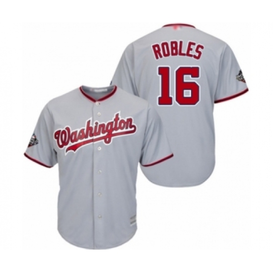 Youth Washington Nationals #16 Victor Robles Authentic Grey Road Cool Base 2019 World Series Bound Baseball Jersey - Ujersey