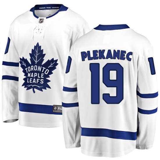 Youth Toronto Maple Leafs #19 Tomas Plekanec Authentic White Away Fanatics Branded Breakaway NHL Jersey - Ujersey