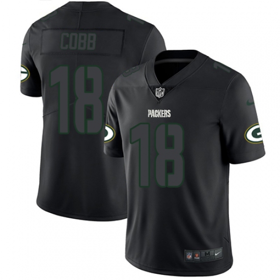 Men's Nike Green Bay Packers #18 Randall Cobb Limited Black Rush Impact NFL Jersey - Ujersey