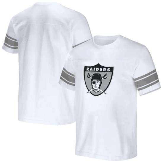Men's Las Vegas Raiders White X Darius Rucker Collection Football Striped T Shirt - Ujersey