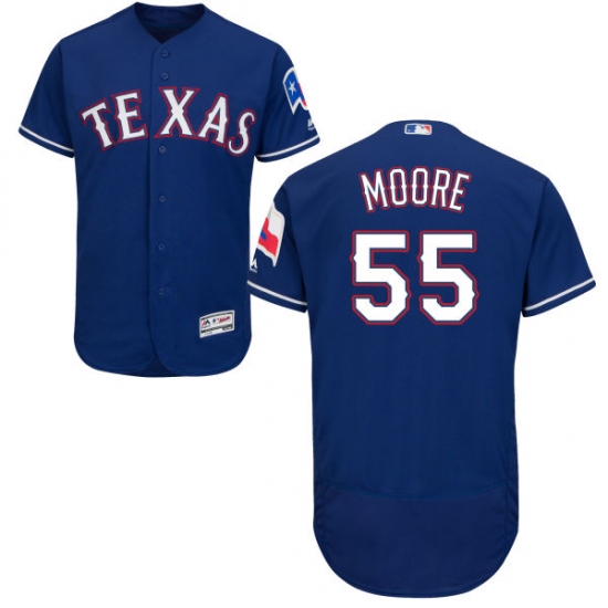 Men's Majestic Texas Rangers #55 Matt Moore Royal Blue Alternate Flex Base Authentic Collection MLB Jersey - Ujersey