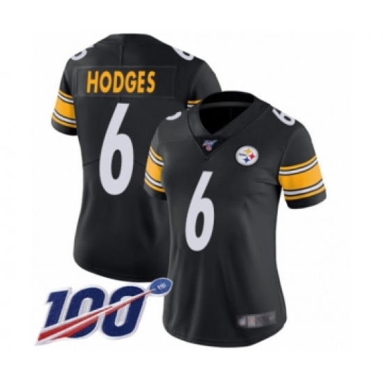Women's Pittsburgh Steelers #6 Devlin Hodges Black Team Color Vapor Untouchable Limited Player 100th Season Football Jersey - Ujersey