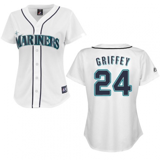 Women's Majestic Seattle Mariners #24 Ken Griffey Replica White MLB Jersey - Ujersey