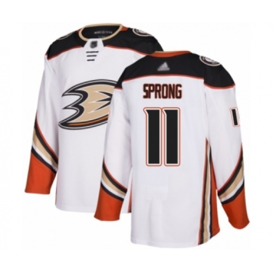 Men's Anaheim Ducks #11 Daniel Sprong Authentic White Away Hockey Jersey