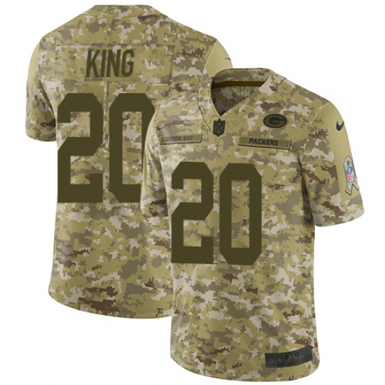Youth Nike Green Bay Packers #20 Kevin King Limited Camo 2018 Salute to Service NFL Jersey - Ujersey