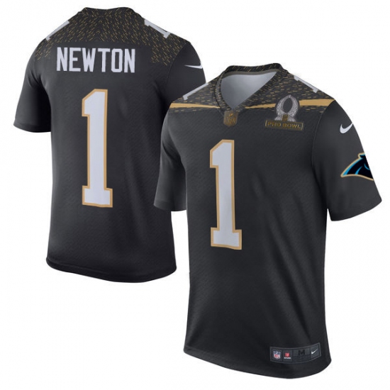 Men's Nike Carolina Panthers #1 Cam Newton Elite Black Team Irvin 2016 Pro Bowl NFL Jersey - Ujersey