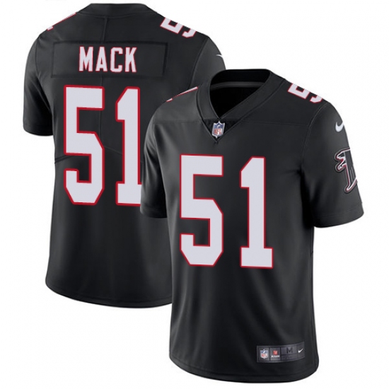Men's Nike Atlanta Falcons #51 Alex Mack Black Alternate Vapor Untouchable Limited Player NFL Jersey