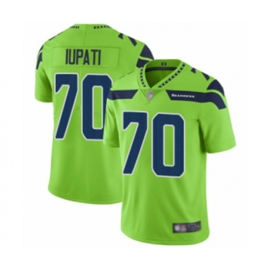 Men's Seattle Seahawks #70 Mike Iupati Limited Green Rush Vapor Untouchable Football Jersey - Ujersey