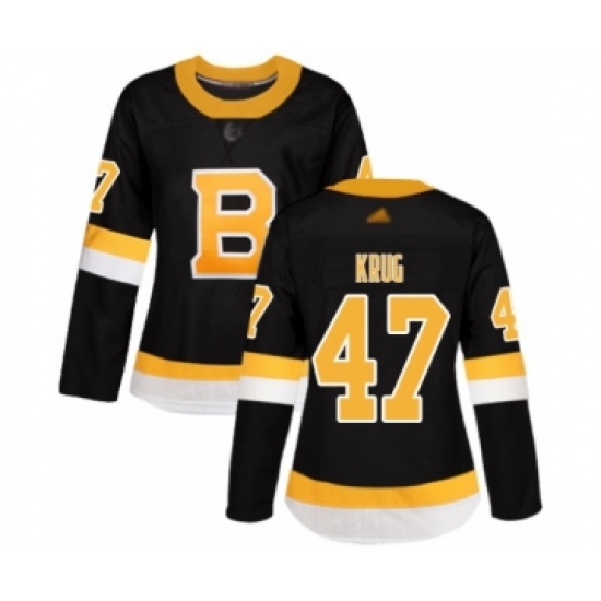 Women's Boston Bruins #47 Torey Krug Authentic Black Alternate Hockey Jersey - Ujersey
