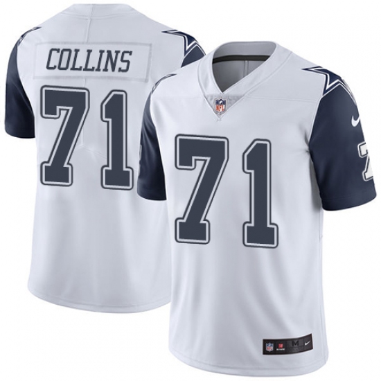 Men's Nike Dallas Cowboys #71 La'el Collins Limited White Rush Vapor Untouchable NFL Jersey - Ujersey