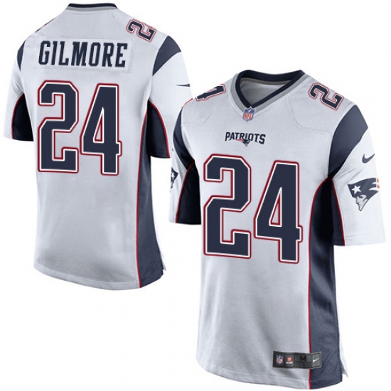 Men's Nike New England Patriots #24 Stephon Gilmore Game White NFL Jersey - Ujersey