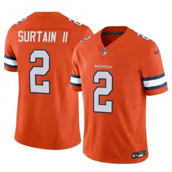 Youth Nike Denver Broncos #2 Patrick Surtain II Stitched Rush Orange Limited Jersey - Ujersey