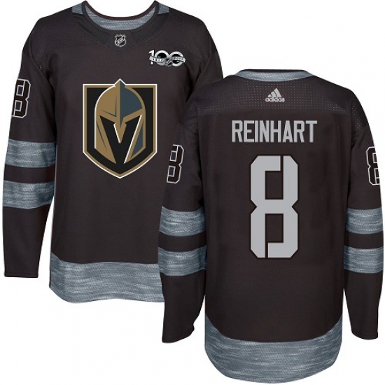 Men's Adidas Vegas Golden Knights #8 Griffin Reinhart Authentic Black 1917-2017 100th Anniversary NHL Jersey - Ujersey