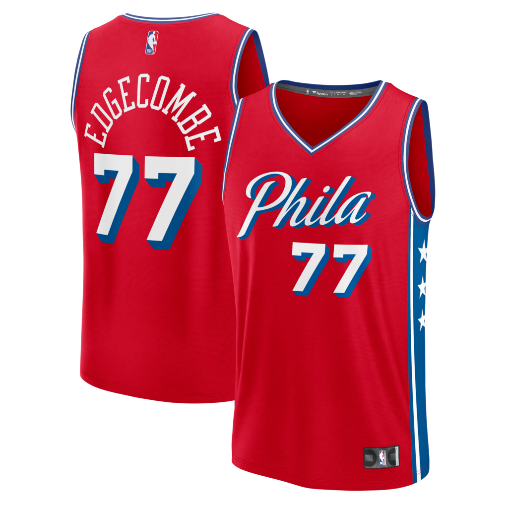 Men's Philadelphia 76ers VJ Edgecombe Fanatics Red Fast Break Replica Player Jersey - Statement Edition - Ujersey NHL