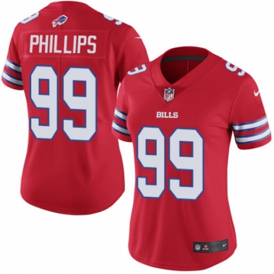 Women's Nike Buffalo Bills #99 Harrison Phillips Limited Red Rush Vapor Untouchable NFL Jersey - Ujersey
