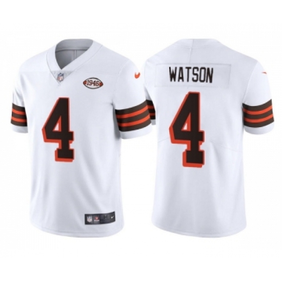 Men's Cleveland Browns #4 Deshaun Watson White 1946 Collection Vapor Untouchable Limited Stitched Jersey - Ujersey