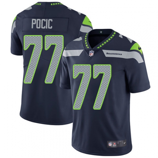 Youth Nike Seattle Seahawks #77 Ethan Pocic Navy Blue Team Color Vapor Untouchable Elite Player NFL Jersey - Ujersey