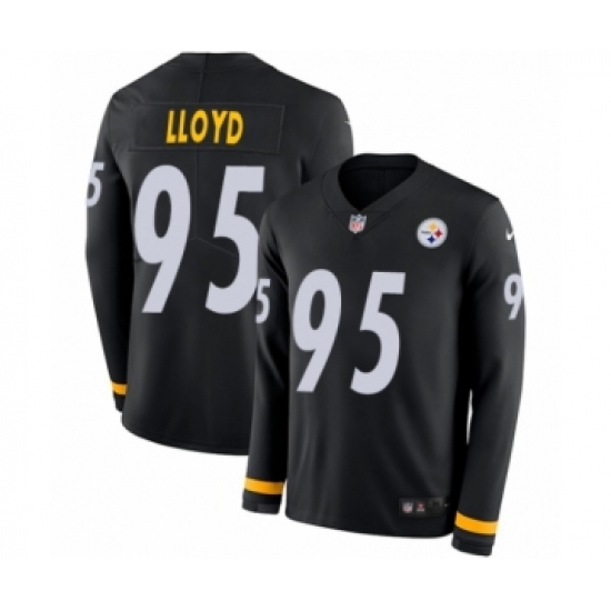Youth Nike Pittsburgh Steelers #95 Greg Lloyd Limited Black Therma Long Sleeve NFL Jersey - Ujersey
