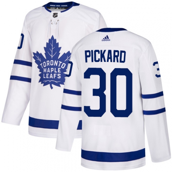 Men's Adidas Toronto Maple Leafs #30 Calvin Pickard Authentic White Away NHL Jersey - Ujersey