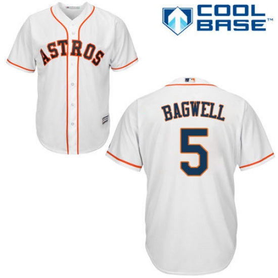 Men's Majestic Houston Astros #5 Jeff Bagwell Replica White Home Cool Base MLB Jersey - Ujersey