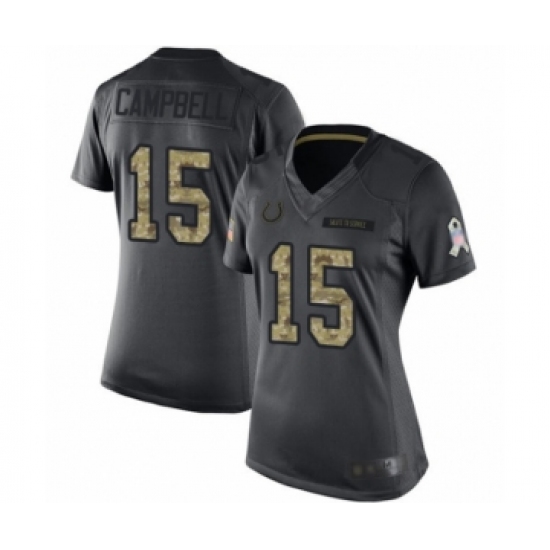 Women's Indianapolis Colts #15 Parris Campbell Limited Black 2016 Salute to Service Football Jersey - Ujersey