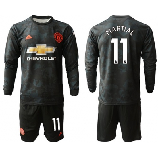 Manchester United #11 Martial Third Long Sleeves Soccer Club Jersey