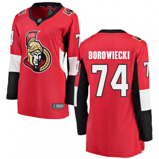 Women's Ottawa Senators #74 Mark Borowiecki Fanatics Branded Red Home Breakaway NHL Jersey - Ujersey