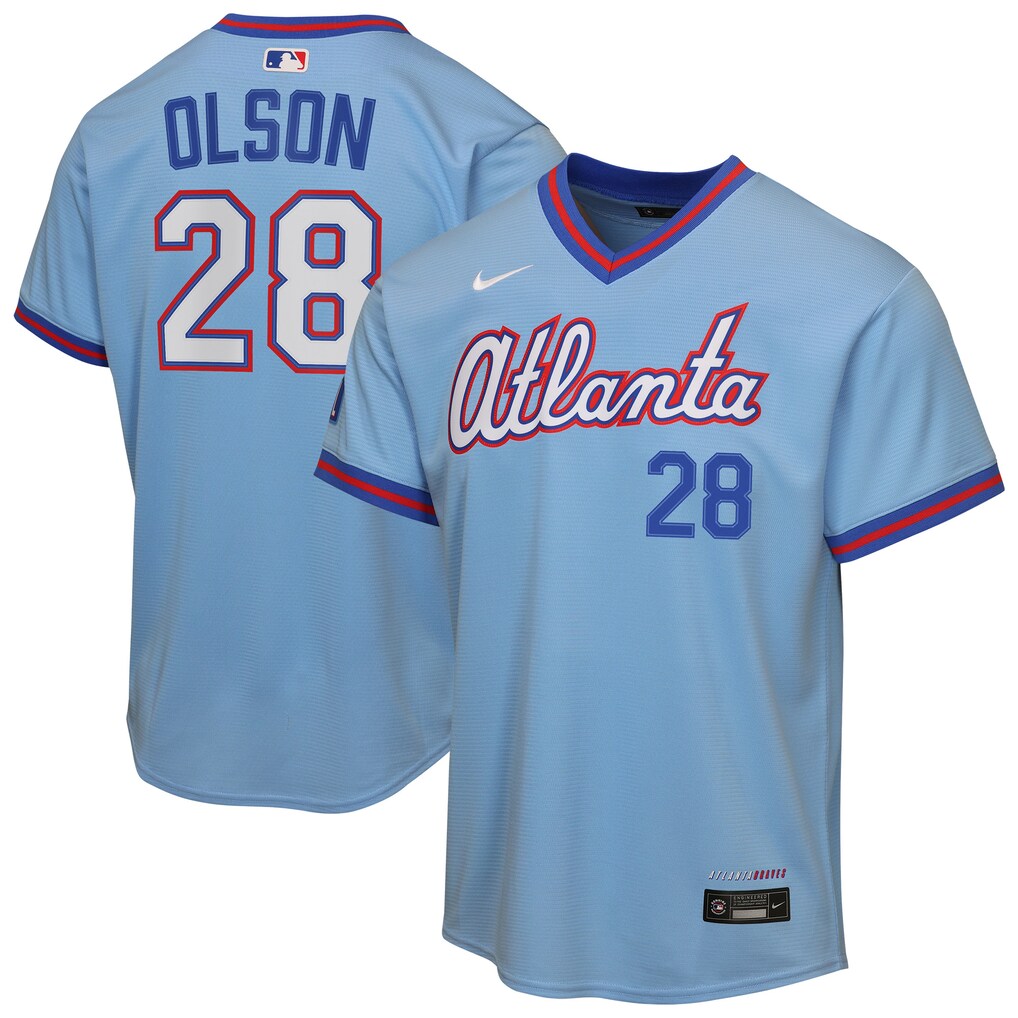 Youth Atlanta Braves Matt Olson Nike Powder Blue 2026 City Connect Stadium Jersey - U-jersey
