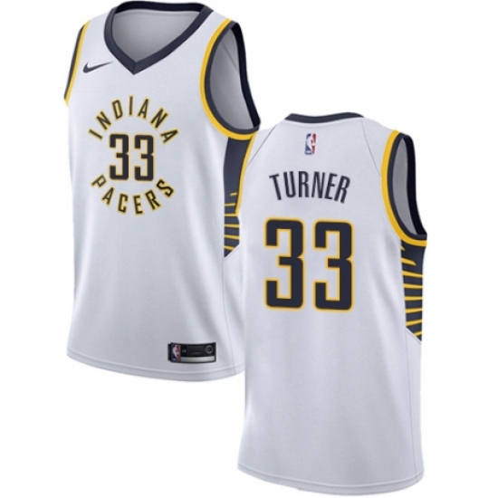 Youth Nike Indiana Pacers #33 Myles Turner Authentic White NBA Jersey - Association Edition - Ujersey
