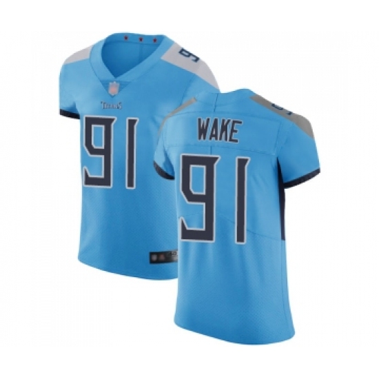 Men's Tennessee Titans #91 Cameron Wake Light Blue Alternate Vapor Untouchable Elite Player Football Jersey - Ujersey