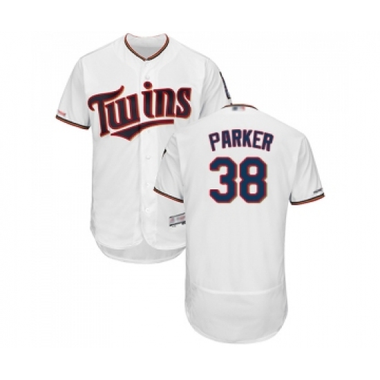 Men's Minnesota Twins #38 Blake Parker White Home Flex Base Authentic Collection Baseball Jersey - Ujersey