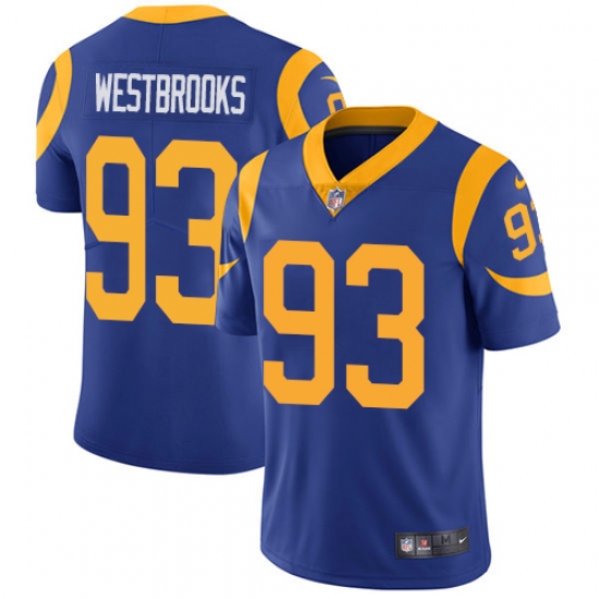 Youth Nike Los Angeles Rams #93 Ethan Westbrooks Royal Blue Alternate Vapor Untouchable Limited Player NFL Jersey - Ujersey