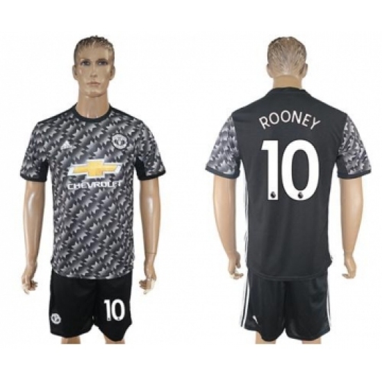 Manchester United #10 Rooney Black Soccer Club Jersey