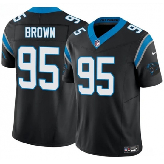 Men's Carolina Panthers #95 Derrick Brown Black 2025 F.U.S.E. Vapor Limited Football Stitched Jersey - Ujersey
