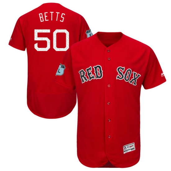 Men's Majestic Boston Red Sox #50 Mookie Betts Scarlet 2017 Spring Training Authentic Collection Flex Base MLB Jersey - Ujersey
