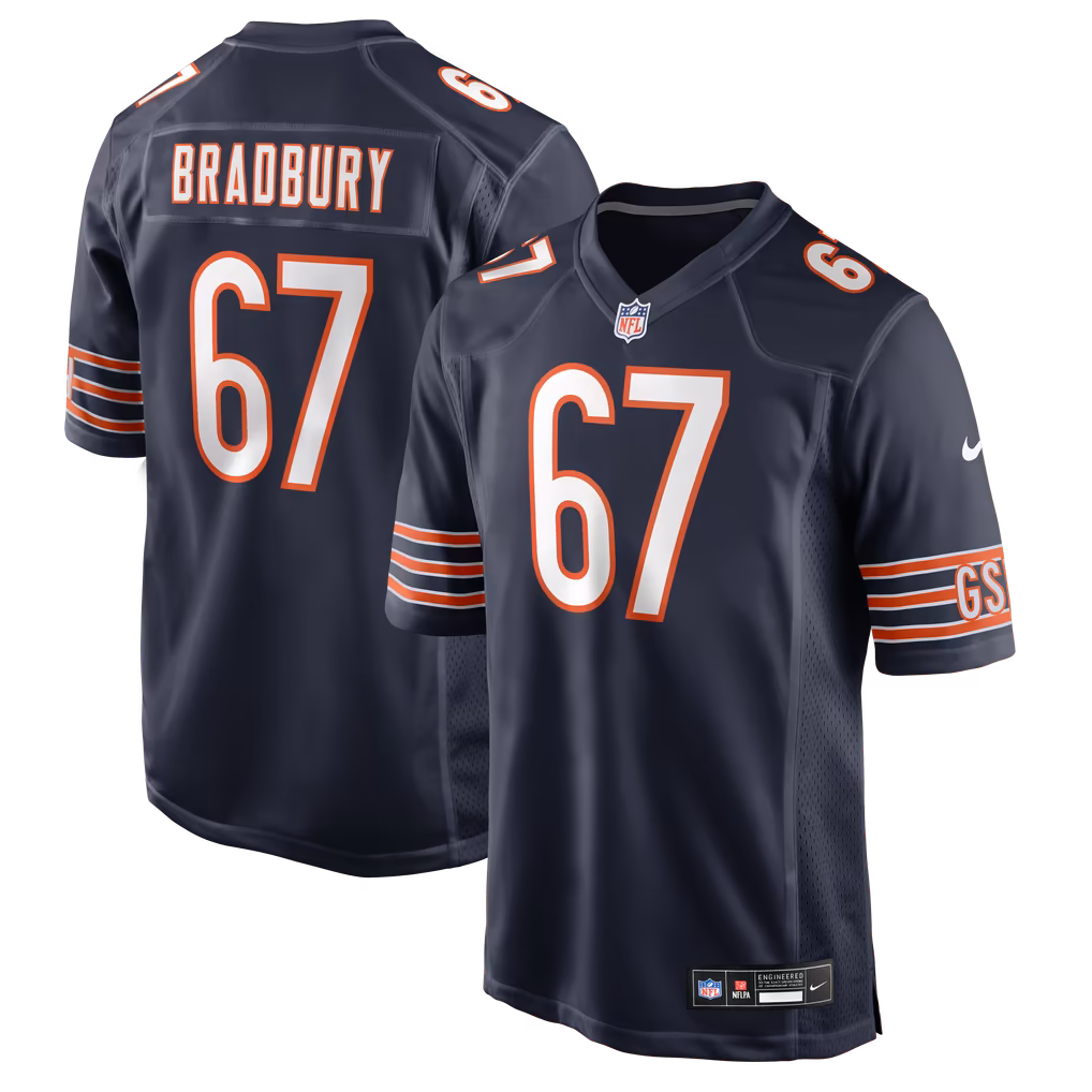 Men's Chicago Bears Garrett Bradbury Nike Navy Team Game Jersey - SUjersey01