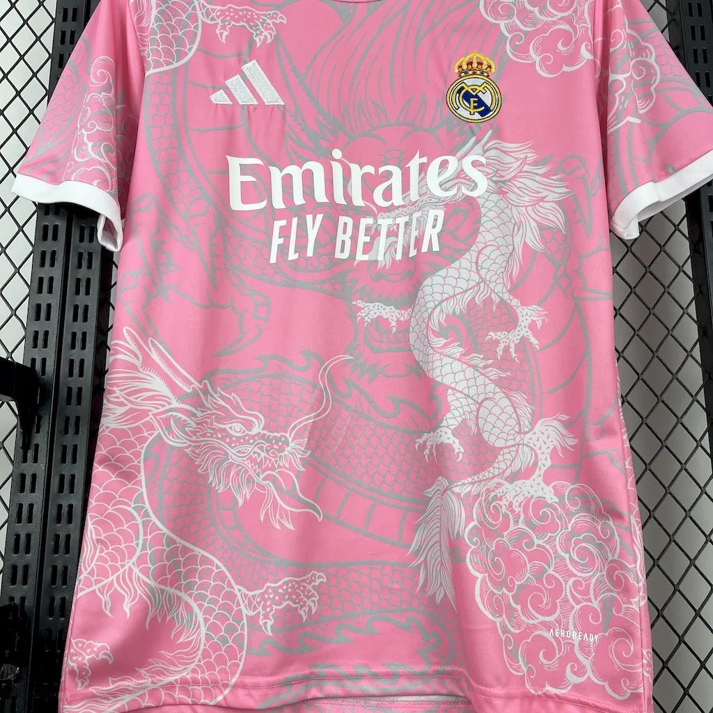Real Madrid Soccer Jersey Dragon Pink Special Edition Custom Shirt 2025/26 - ujerseystore